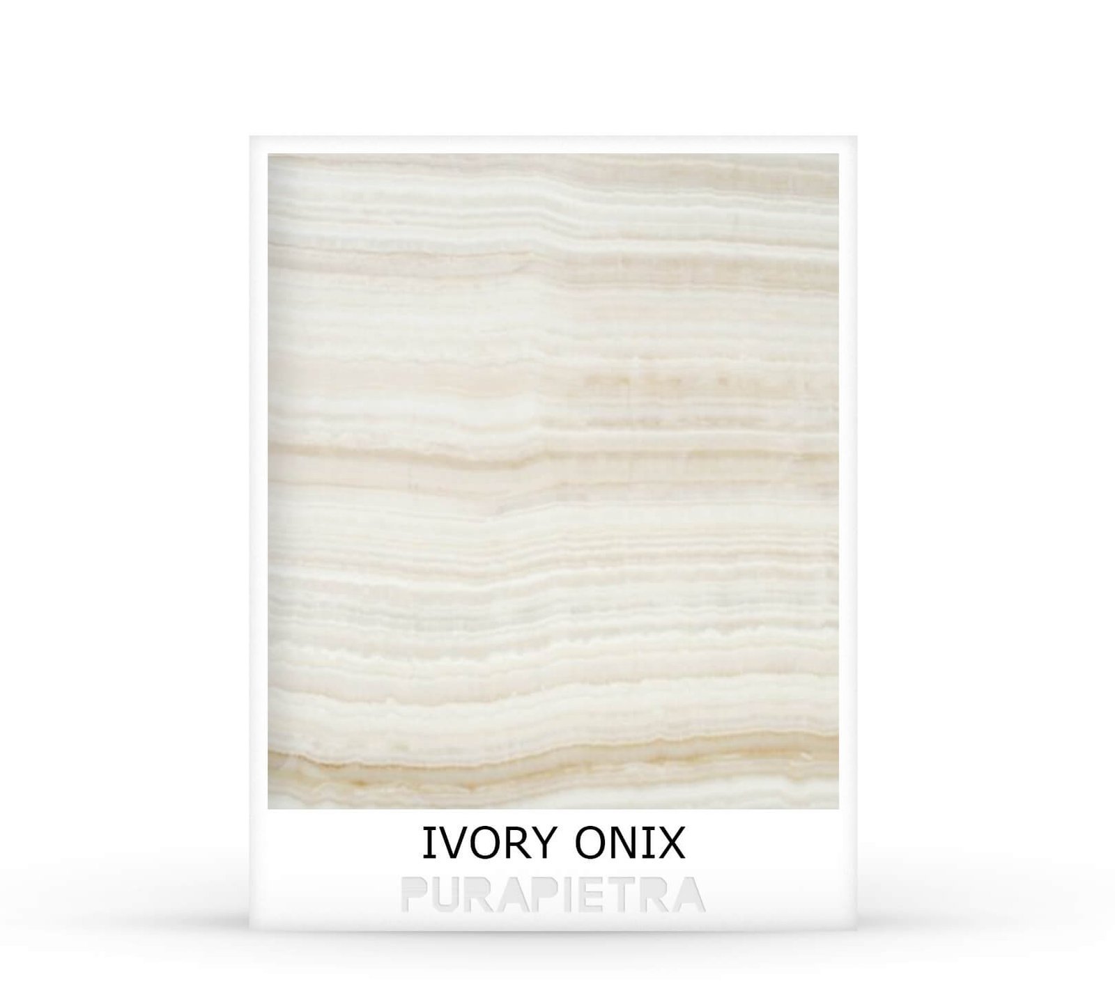 Ivory Onix stone swatch with cream and honey banding